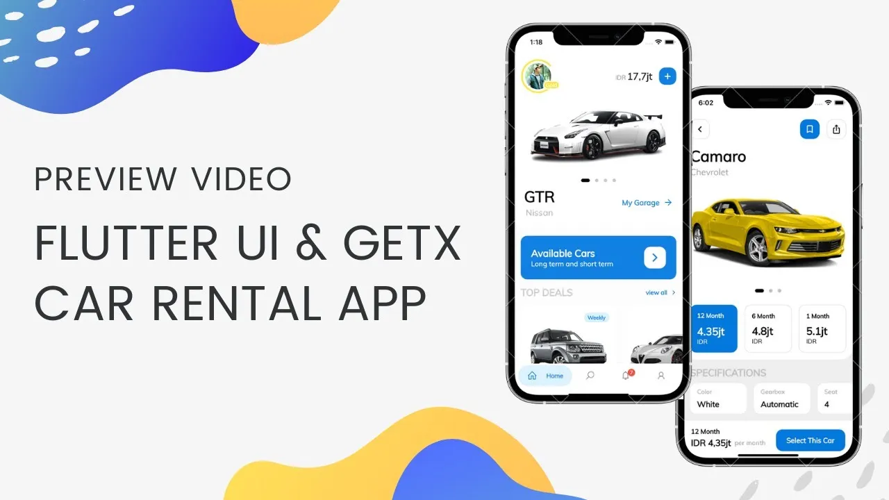 Demo Car Rental App v2.0 - Flutter UI Template by Using GetX