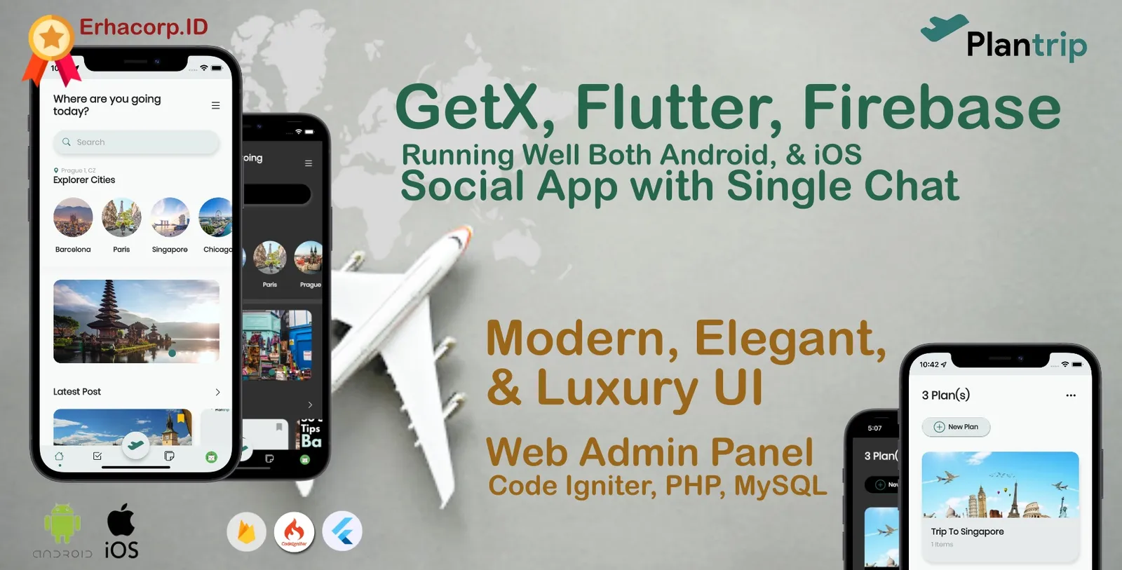 PlanTrip - Social Flutter v.28 Full App with Chat & Admin Panel