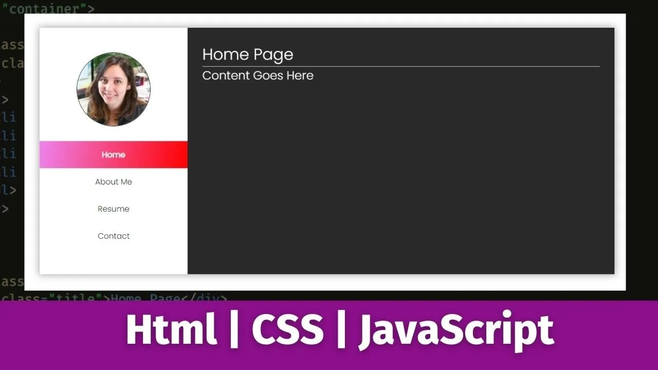 Profile Page Application using HTML CSS  & JavaScript | Practical Programming