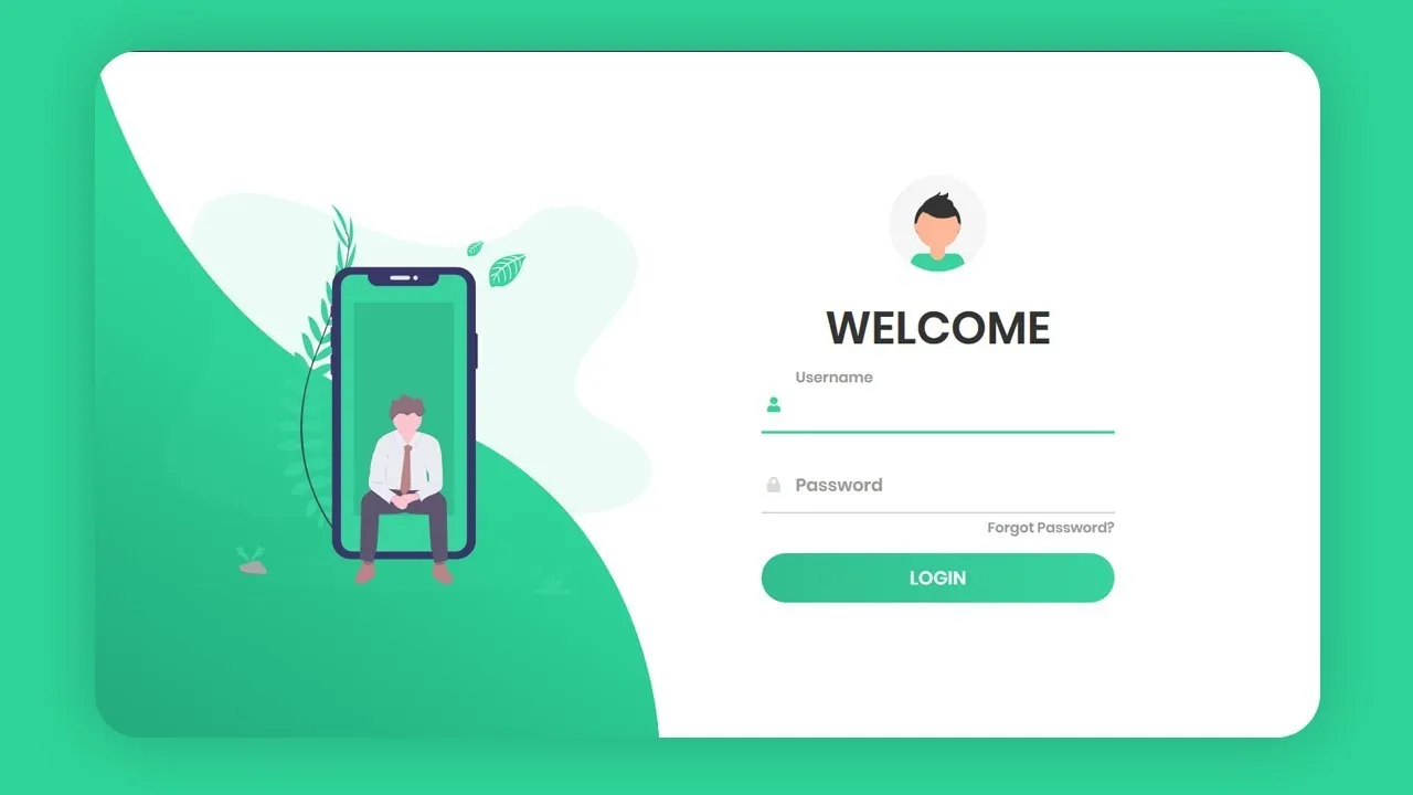 How to Create a Responsive Animated Login Form Using HTML & CSS & JavaScript