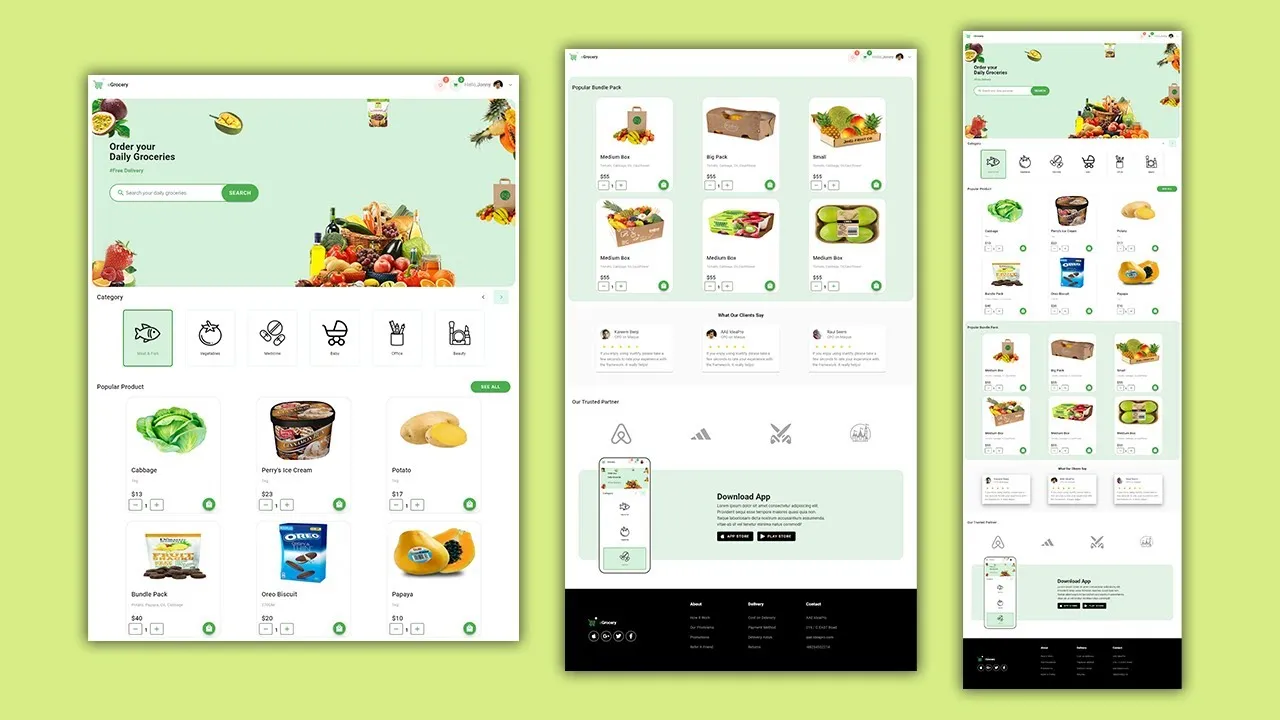 How to create a Responsive E-Grocery Website System with Vuetify.JS Vue.JS