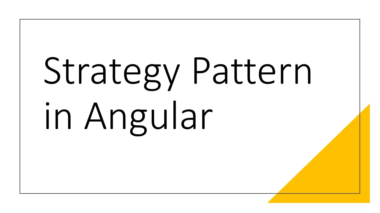 Strategy Pattern in Angular