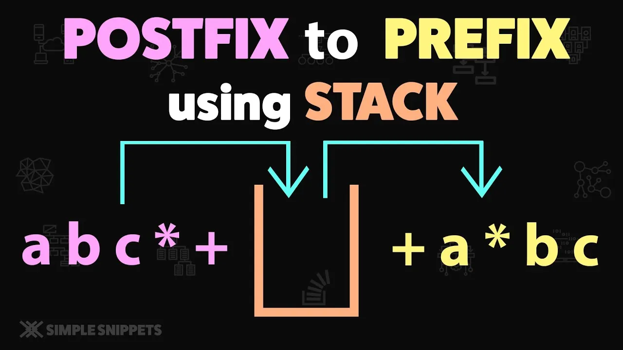 How to Convert Postfix To Prefix Expression using STACK Data Structure