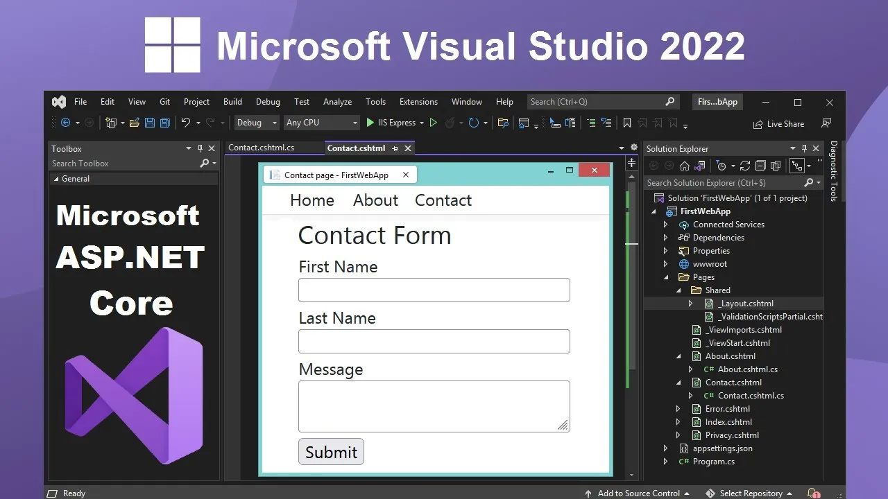 Build ASP.NET Core Web Apps Using Visual Studio