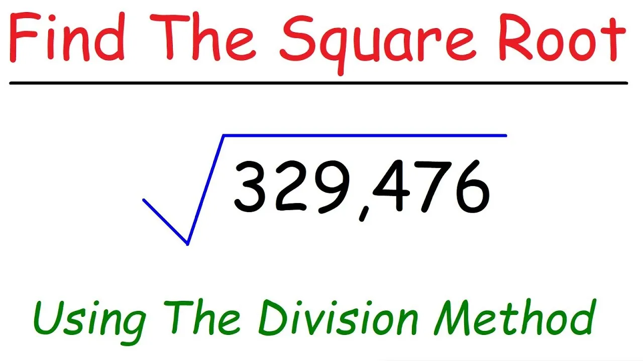 How To Find The Square Root of Large Numbers Using The Division Method