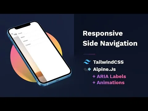 How To Create Responsive Side Navigation using TailwindCSS & AlpineJs