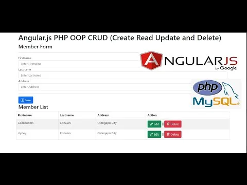 How To Create CRUD in AngularJS using PHP OOP (Create Read Update and Delete)