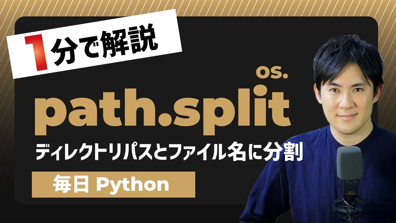【毎日Python】Pythonでディレクトリパスとファイル名に分割｜os.path.split