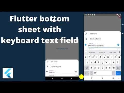Flutter tutorial,  flutter bottom sheet  with keyboard text field, flutter design