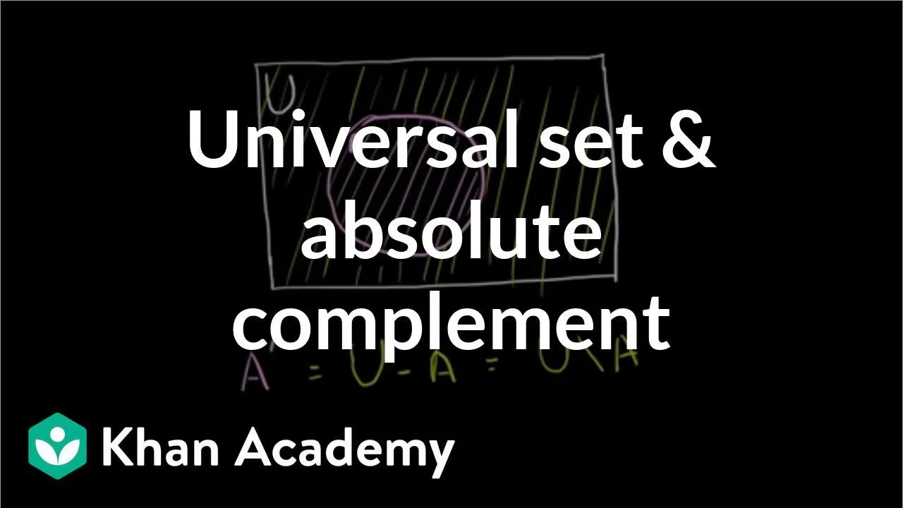 Precalculus Course: Universal Set and Absolute Complement 