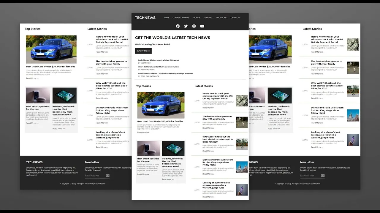 How To Create A Tech News Website Using HTML, CSS and JavaScript