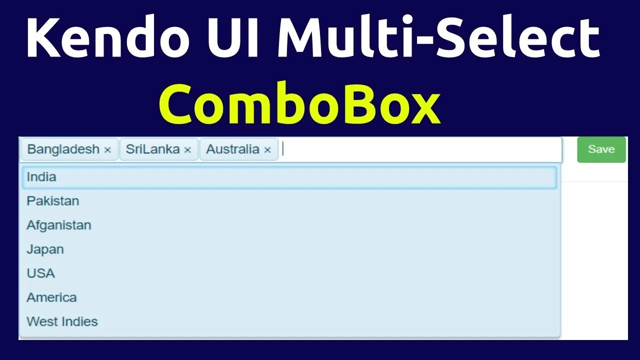 How to Use Kendo UI MultiSelect ComboBox in ASP.Net MVC.