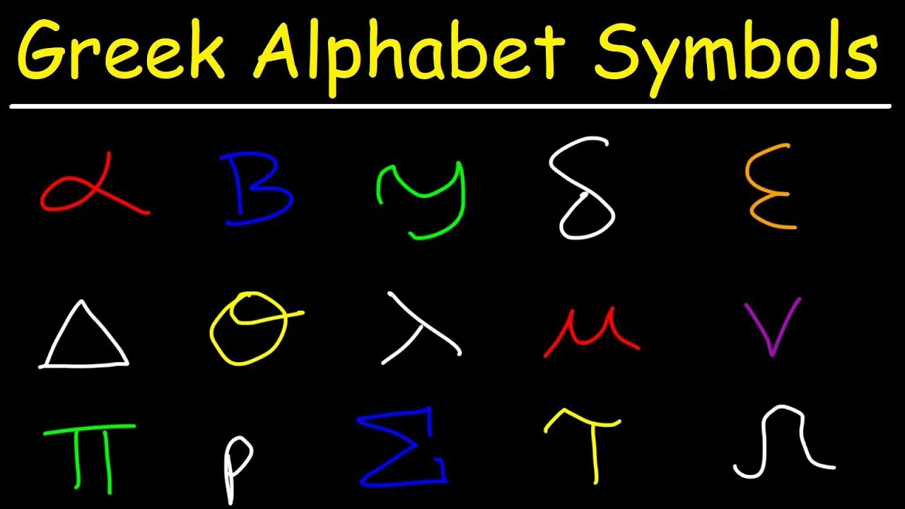 Greek Alphabet Symbols List - College Math, Chemistry, & Physics