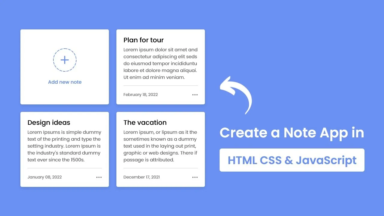 Notes App in JavaScript | How to Build A Notes App in HTML CSS & JavaScript