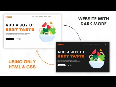 How To Create a Website With Dark Theme Using HTML, CSS & JavaScript