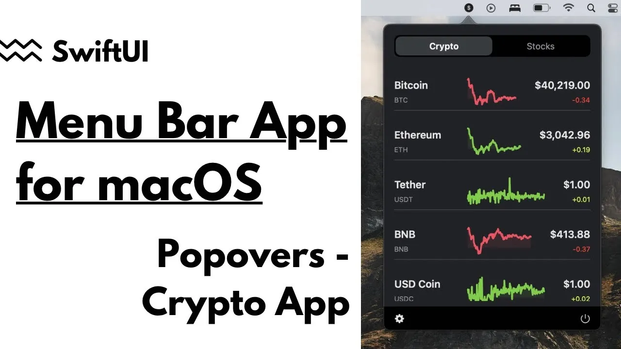 How to Create MacOS Menu Bar App which will Display Live Crypto Data Using SwiftUI 3.0