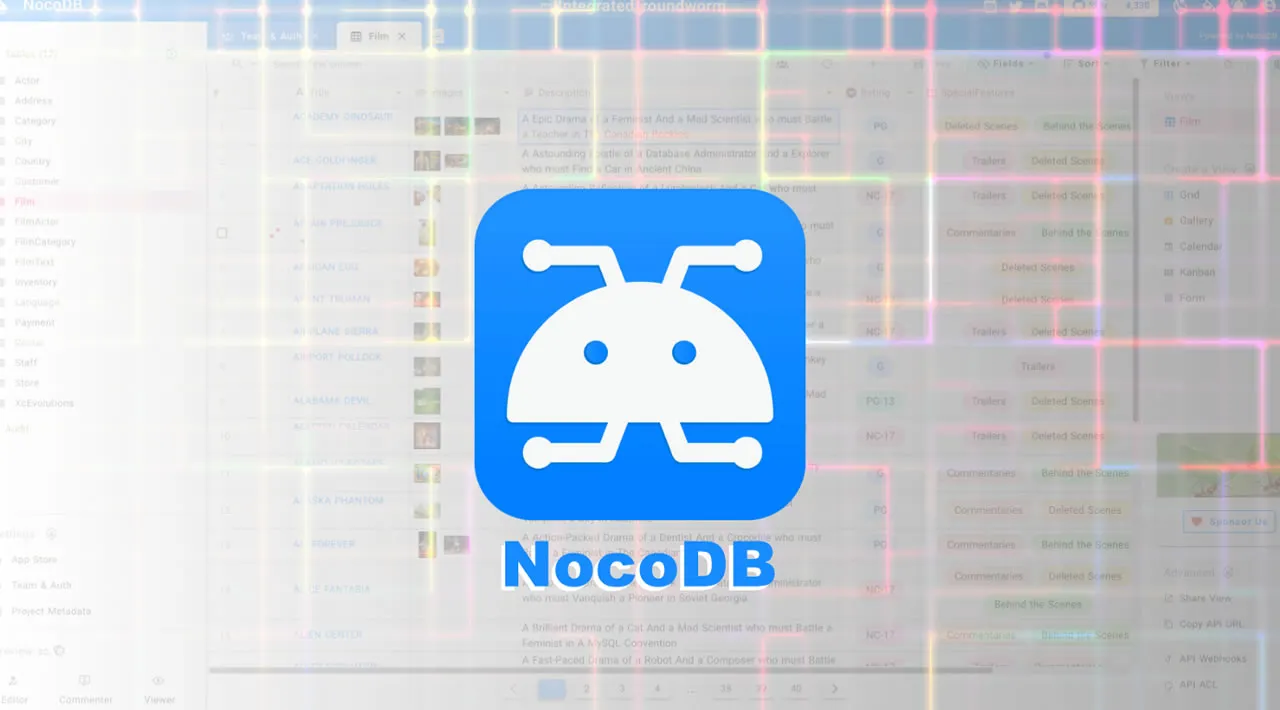 Nocodb: Turns any MySQL, Postgres, SQLite into a Spreadsheet with REST APIs