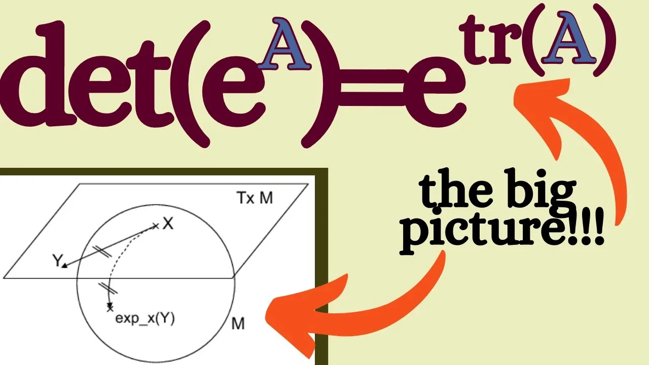 Matrix exponentials, determinants, and Lie algebras | Simple Explanation