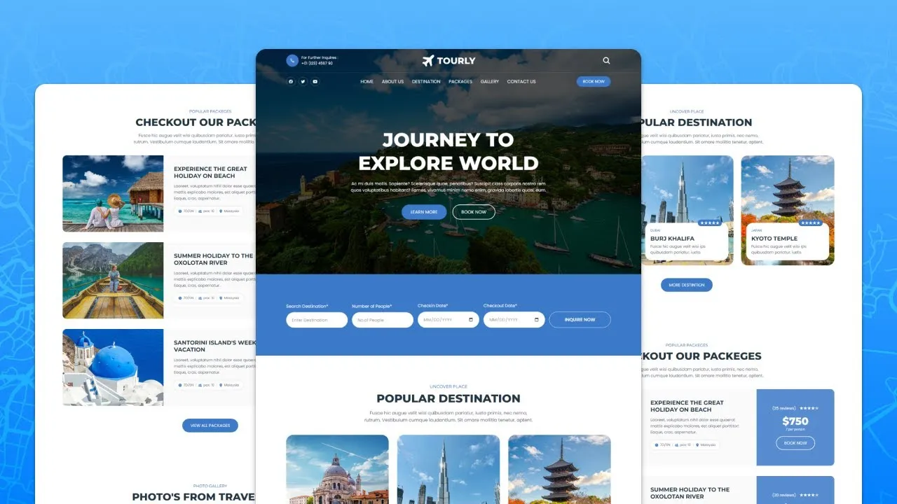 How to Build a Travel Website using HTML, CSS & JavaScript [ Mobile-First Rsponsive ]