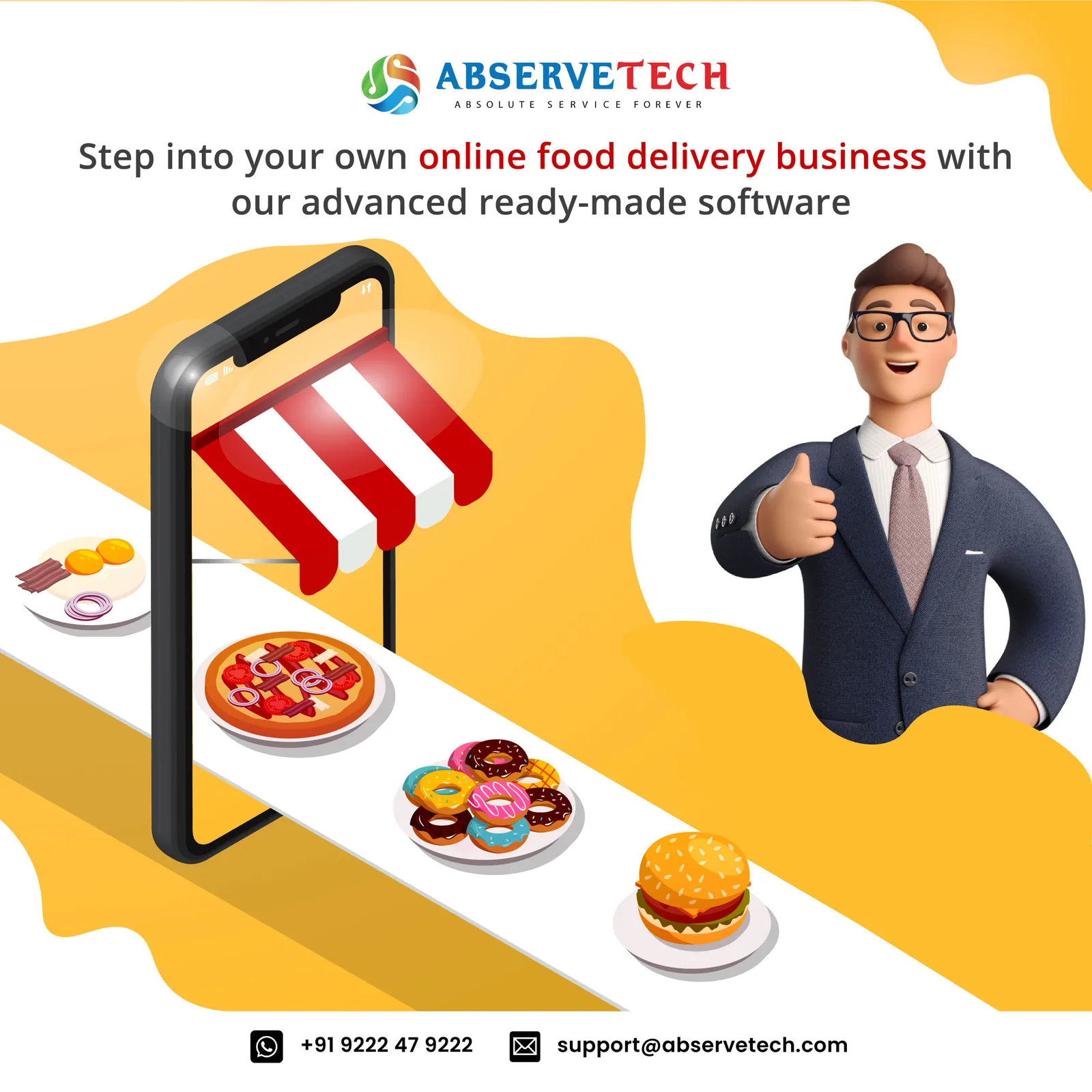 Step into your own online food delivery business with our software
