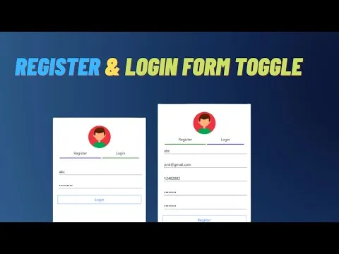 How to Build Signup & Login Form Toggle using Css, Javascript