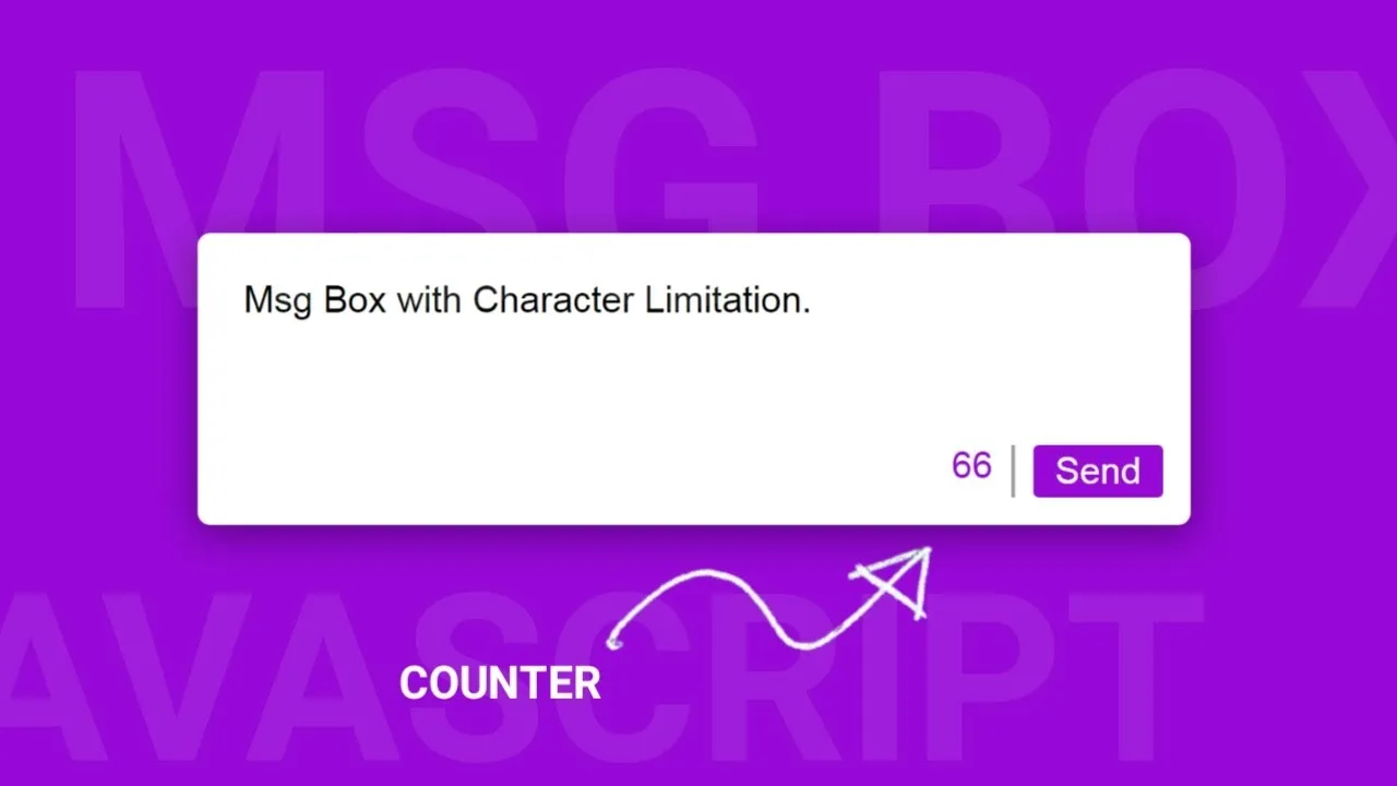 Message Box with Characters Live Counter Like Twitter in JavasScript