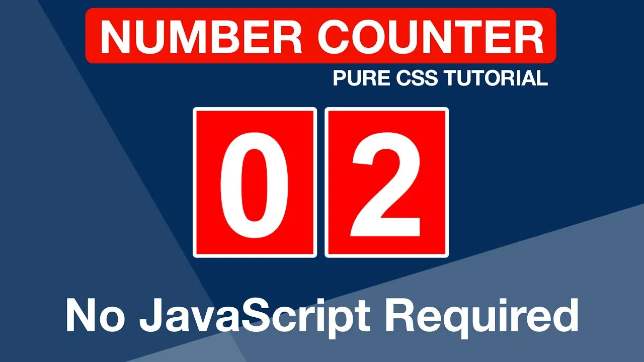 Pure CSS - Number up Counter - Countdown animation only CSS