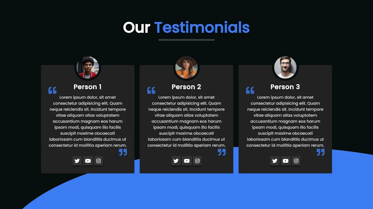 How to Responsive Testimonial Page Section using Html and CSS