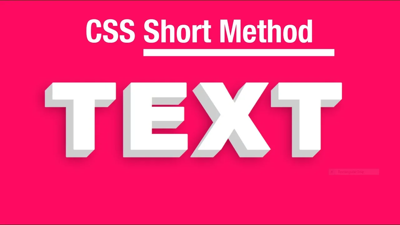 How to 3D Text Effect in CSS only - Isometric Text - CSS Short Method