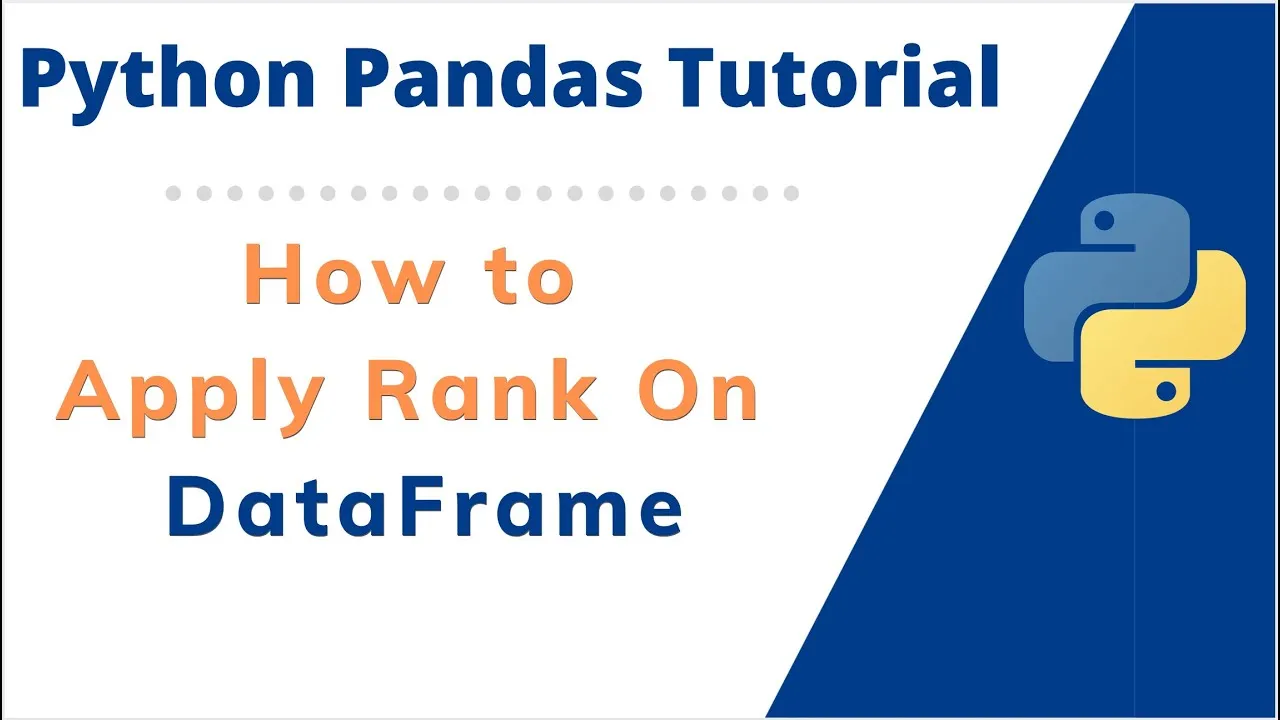 How to Rank a DataFrame in Python Pandas DataFrame Values