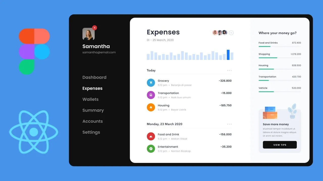 How to Create A Dashboard App with React Based on A Figma Design