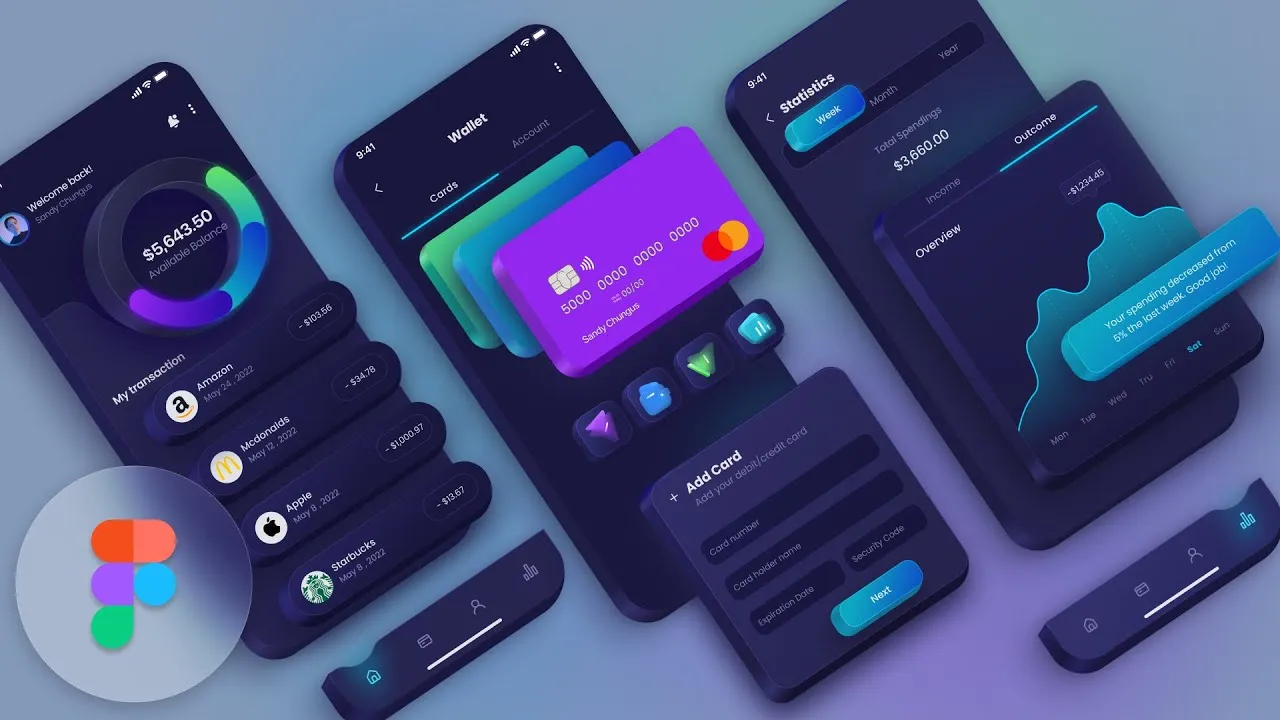 How to Create a Wallet App UI Design with Figma