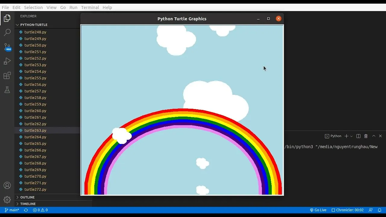 Drawing rainbow colors   Python