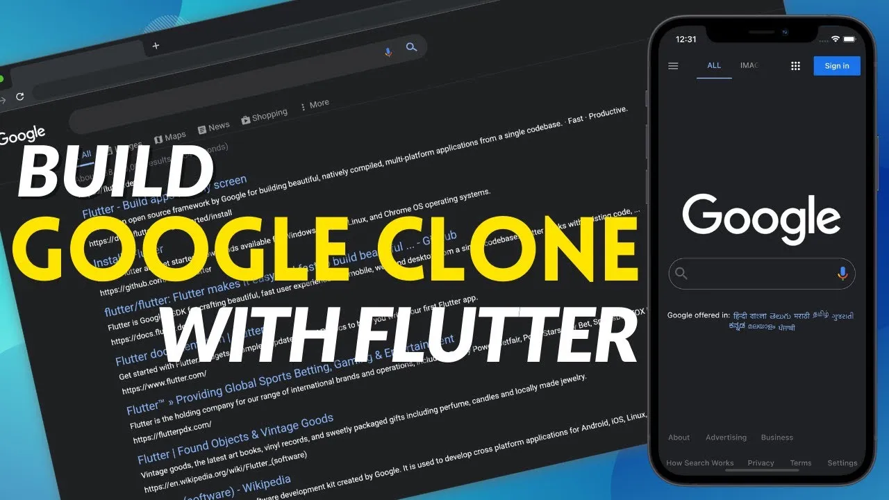 How to Create Responsive Google Clone with Flutter | Full 2 Hours