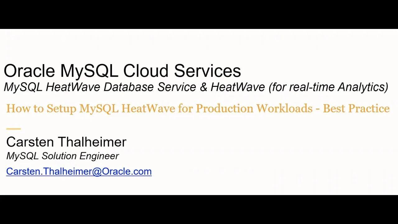 How to Setup MySQL HeatWave for Production Workloads