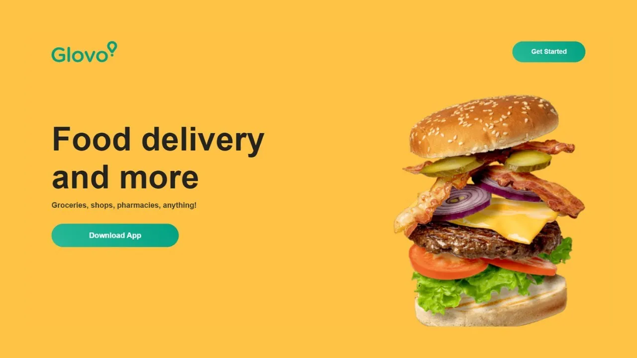 Glovo Landing Page Website Design using Html CSS  | Step By Step Website Tutorial