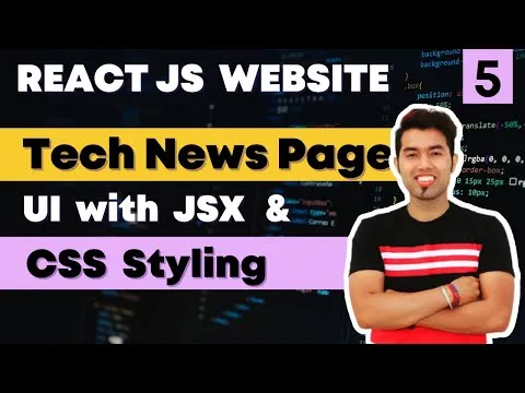 Tech News Page UI with JSX and CSS Styling in React JS