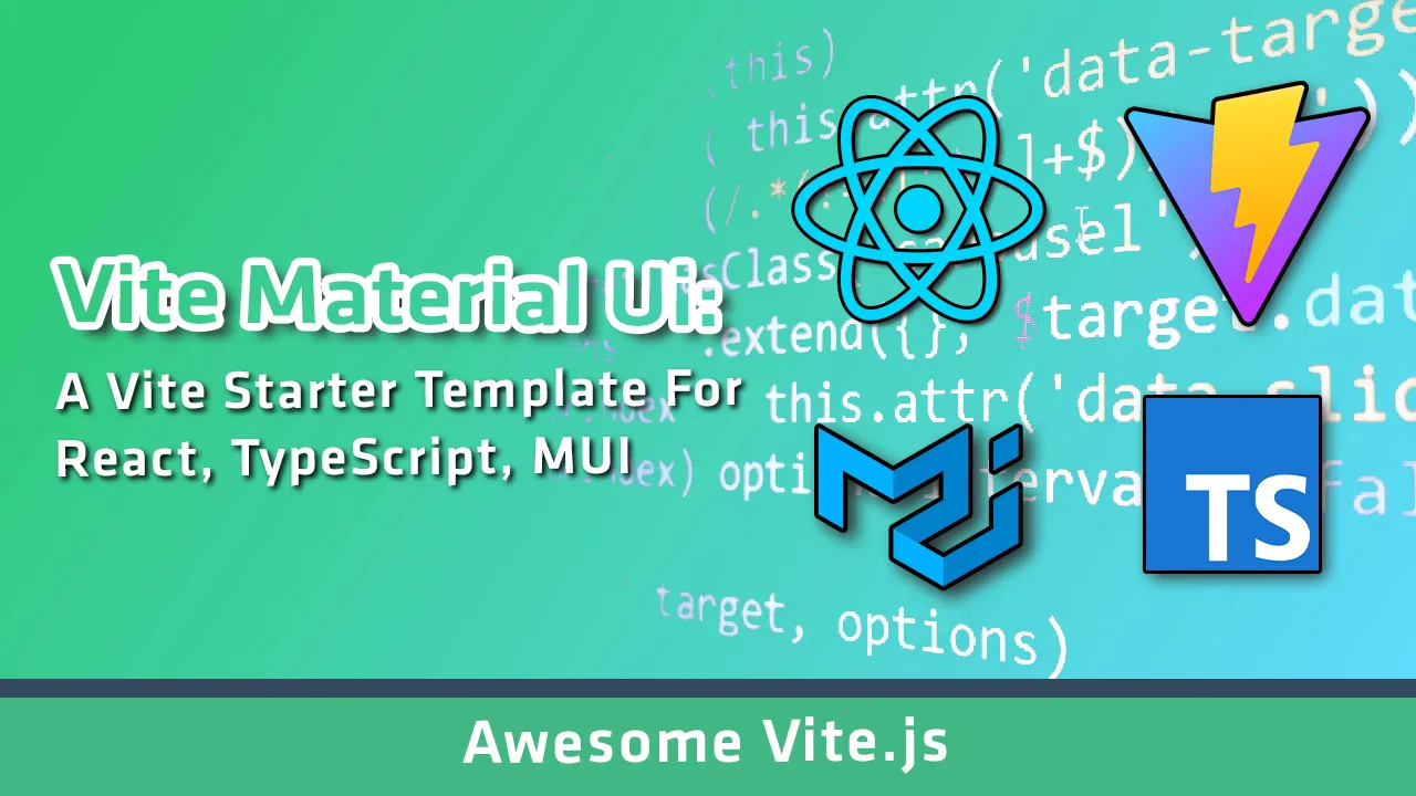 Vite Material Ui: A Vite Starter Template for React, TypeScript, MUI
