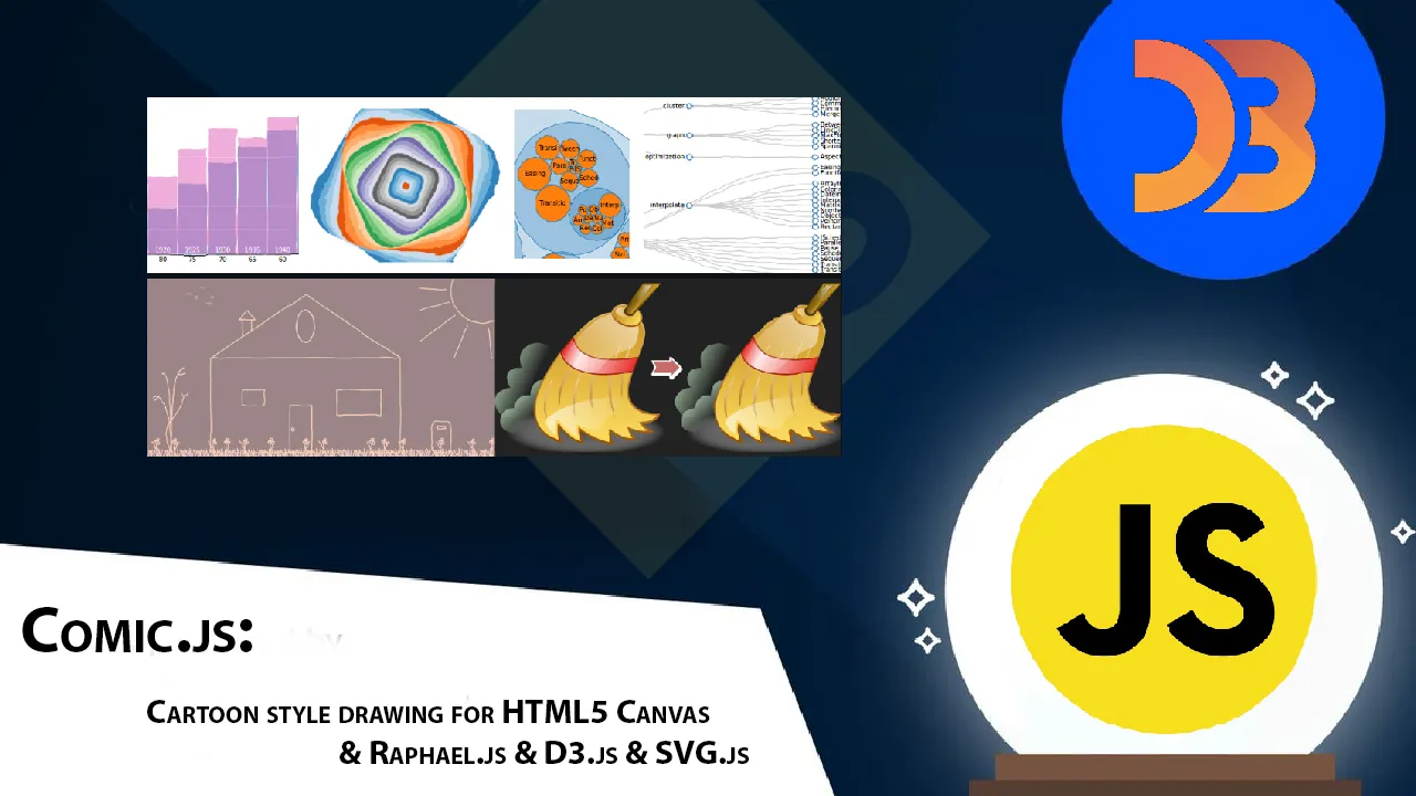 Cartoon Style Drawing for HTML5 Canvas & Raphael.js & D3.js & SVG.js