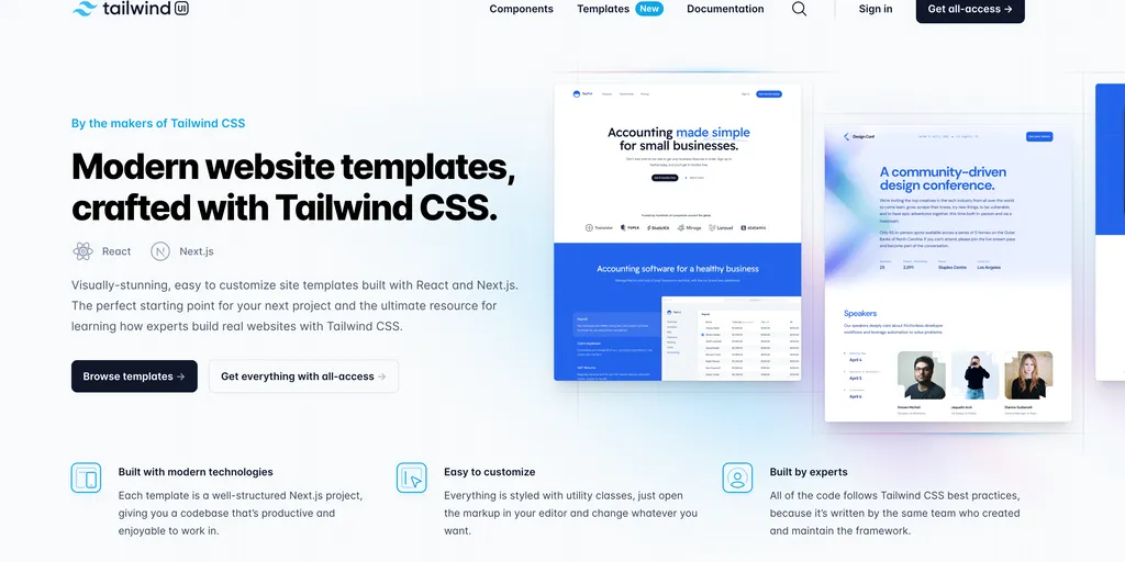 Tailwind UI Templates | New Tailwind CSS Templates on Product Hunt