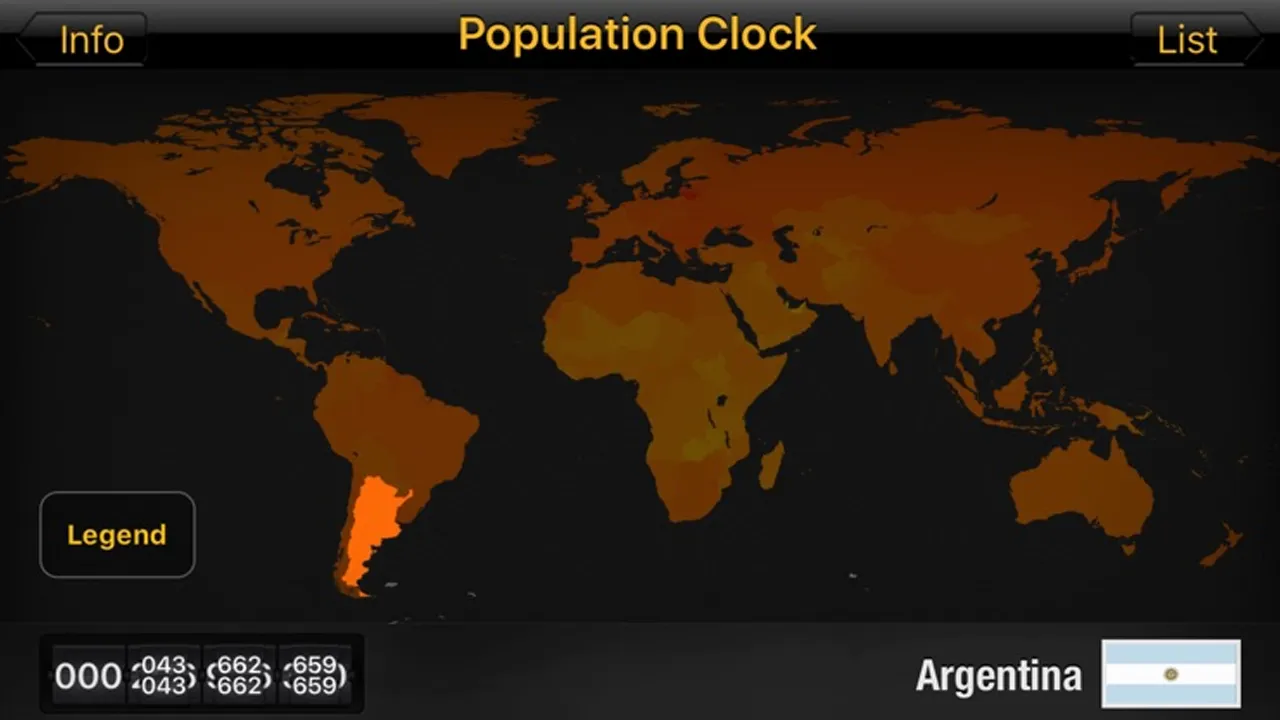 Population Clock: IOS tool for Learning About Geography & Demographics