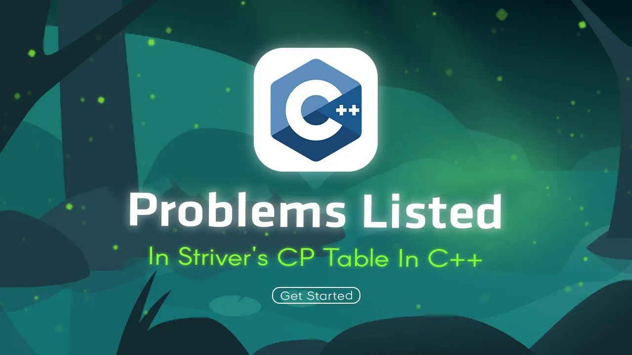 Problems Listed In Striver's CP Table In C++