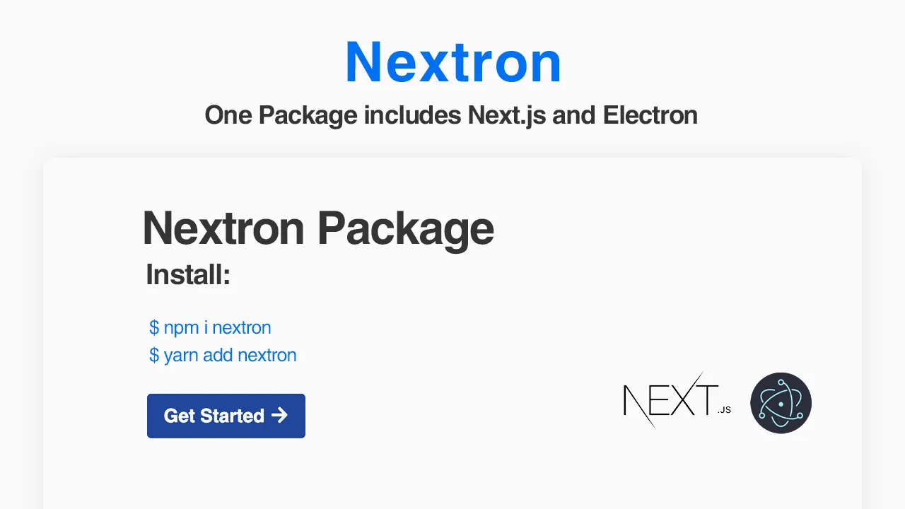 Nextron: One Package includes Next.js and Electron