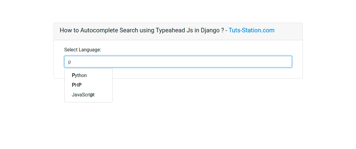How to Autocomplete Search using Typeahead Js in Django ? - Tuts-Station.com