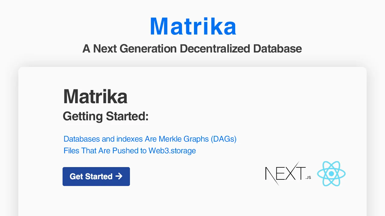 Matrika: A Next Generation Decentralized Database