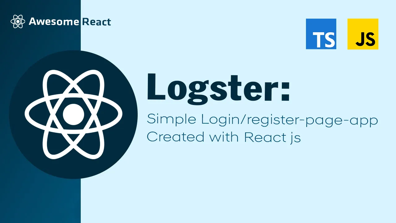 Logster: Simple Login/register-page-app Created with React js