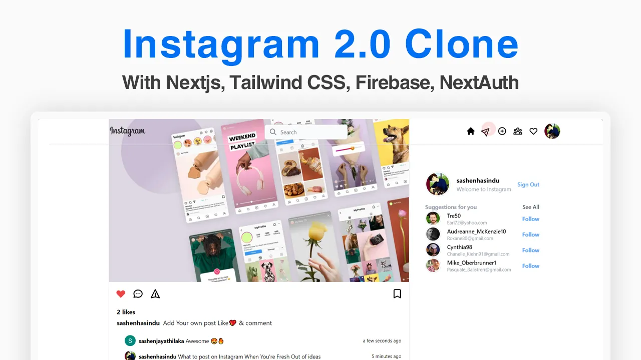 Building Instagram 2.0 Clone With Nextjs, Tailwind CSS, Firebase