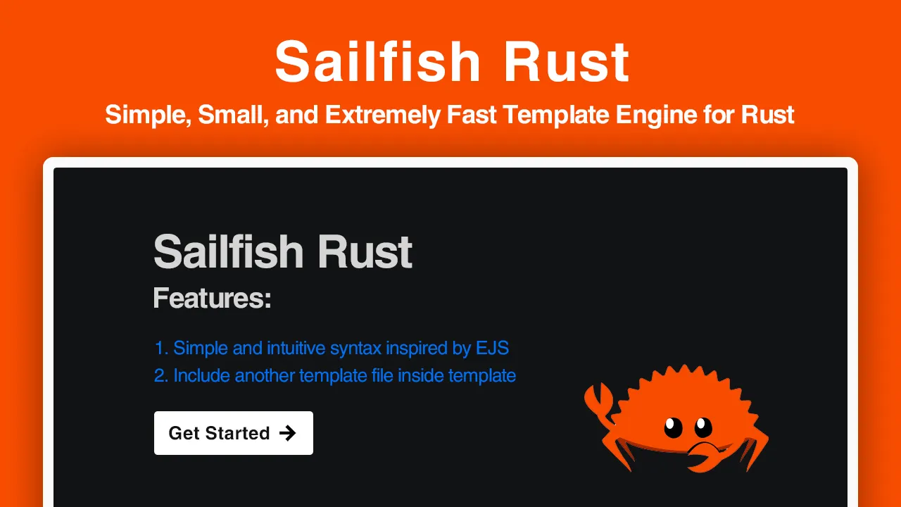Sailfish: Simple, Small, and Extremely Fast Template Engine for Rust