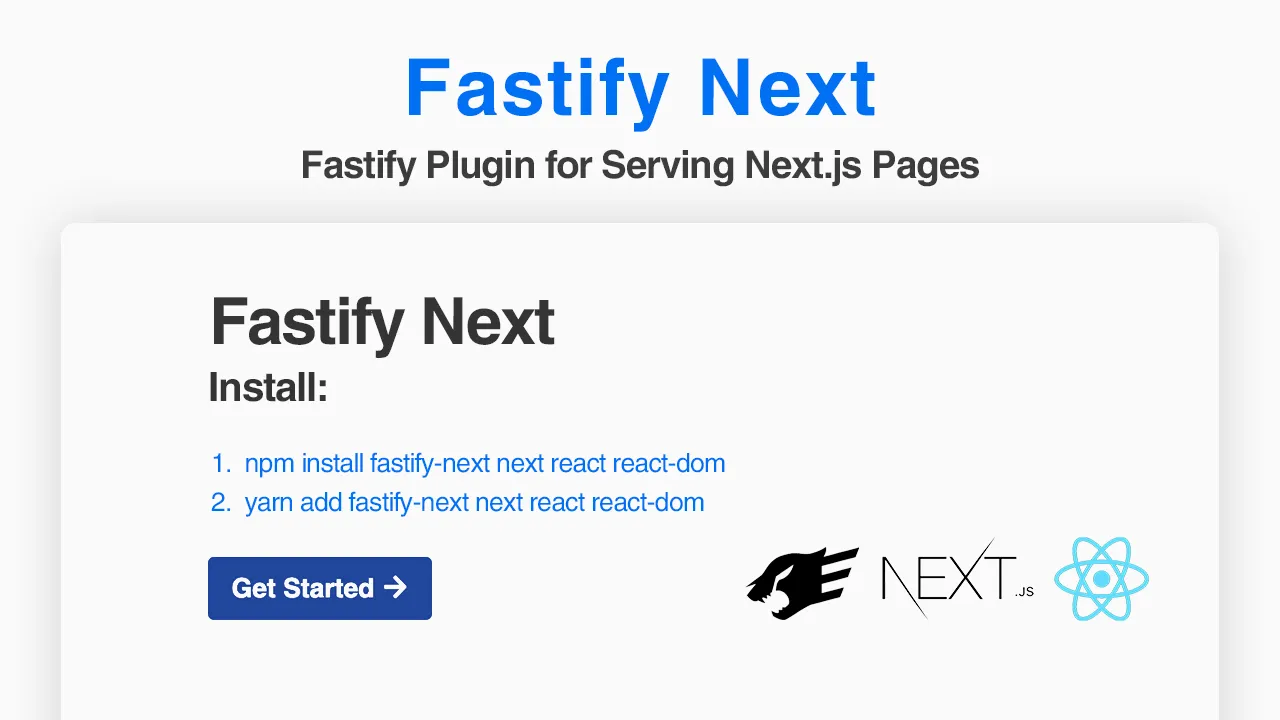 Fastify Next: Fastify Plugin for Serving Next.js Pages