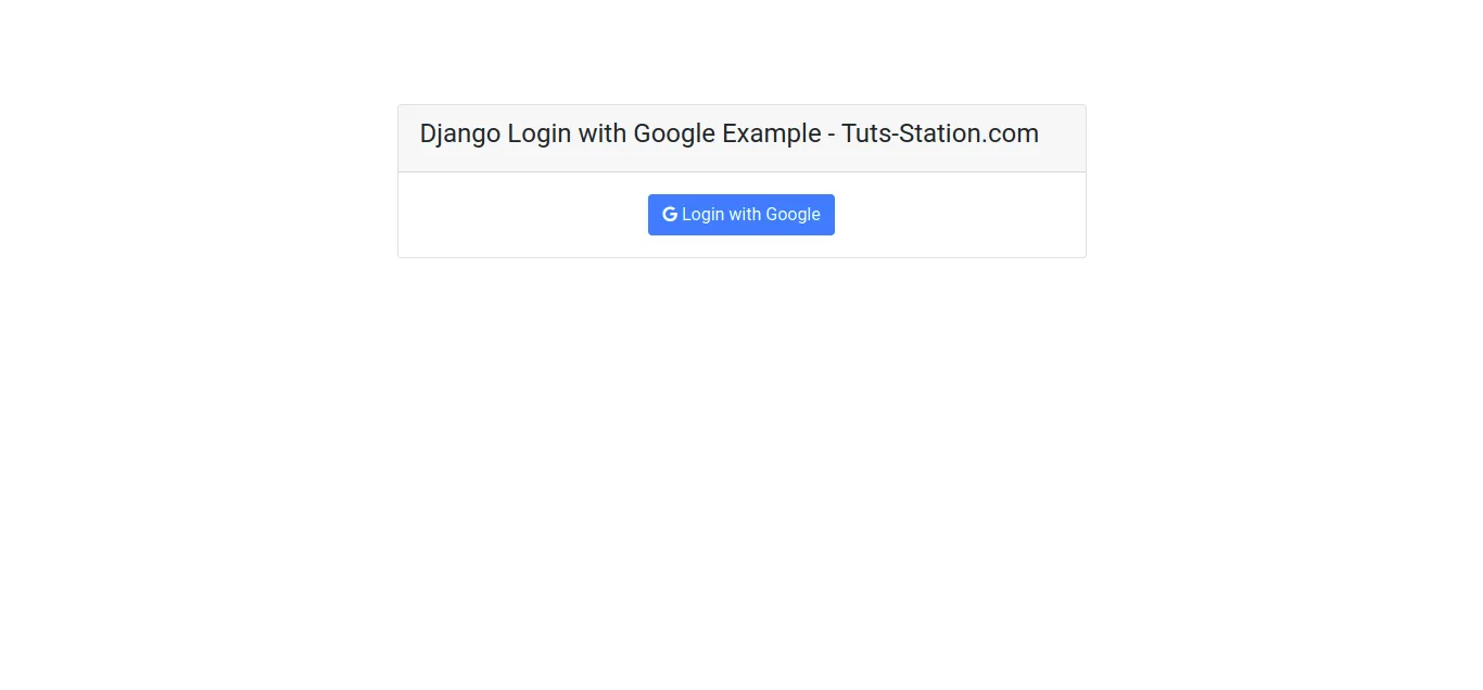 Django Google Login using django-allauth Example - Tuts-Station.com